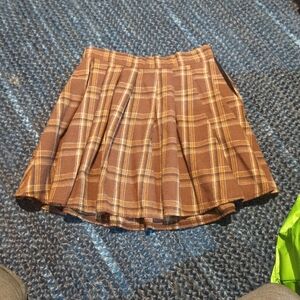 Plaid Brown Skirt